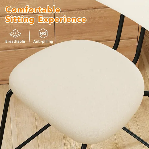 Vista 4 de LSSPAID Juego de 2 taburetes de bar de 25.6 pulgadas de altura de mostrador con patas de metal curvadas de madera curvada de nogal, taburetes de bar