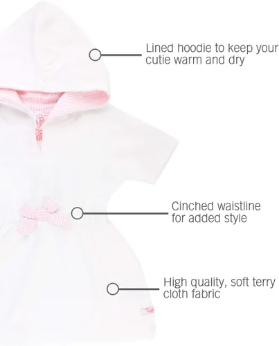 Vista 4 de RuffleButts Vestido con capucha de tela de rizo para bebés y niñas pequeñas