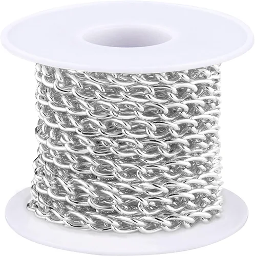 Vista 20 de Jishi Cadena de serpiente de oro de 33 pies de 0.047 in, cadenas para hacer joyas, collares, pulseras, suministros de joyería, hallazgos – Rollo