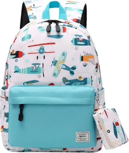 Vista 11 de mygreen Mochila para niños pequeños, mochila para niños y niñas con correa para el pecho Coches Coloridos Azul Claro