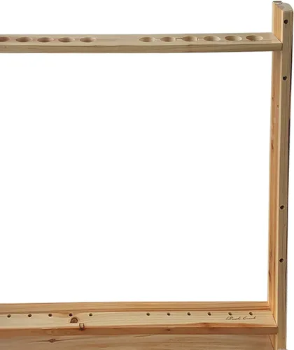 Vista 6 de Rush Creek Creations Estante rústico de almacenamiento de pared con 2 lazos compuestos – 12 flechas con compartimento para accesorios – hecho a mano