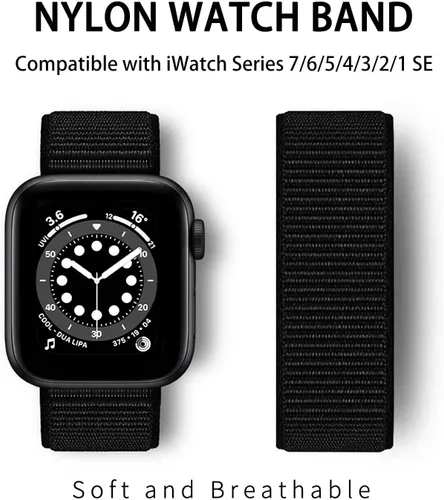 Vista 2 de Nylon Band Compatible with Apple Watch: Sport Loop Fits iWatch Series
