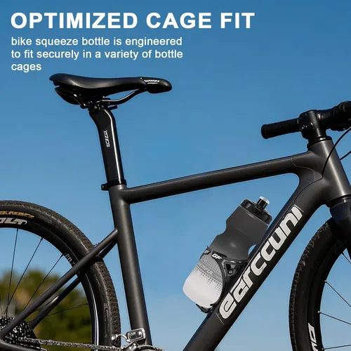 Vista 3 de GEMFUL Combo de soporte para botella de agua para bicicleta y botella de bicicleta, 24 onzas, 25.4 fl oz, libre de BPA, a prueba de fugas
