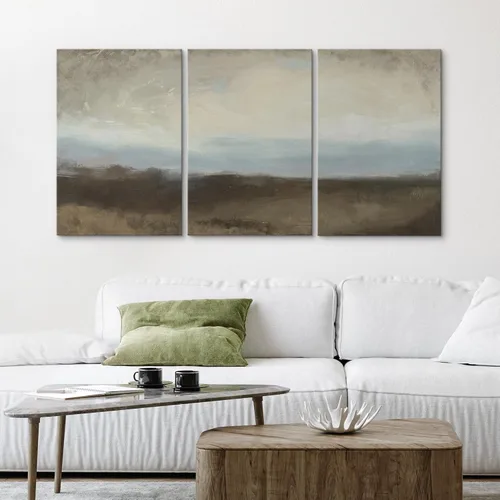 Vista 372 de wall26 Lienzo enmarcado para pared, juego de arte de acuarela pastel, paisaje rural, ilustraciones con formas abstractas, arte moderno, decorativo