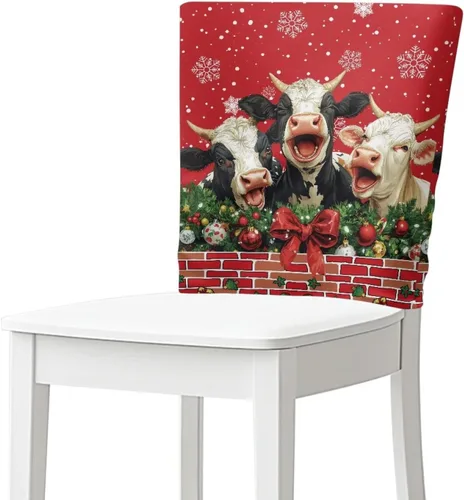 Vista 14 de Fundas para sillas de comedor, diseño de lazo de Navidad, para sala de Navidad, cocina, fiesta, boda, hotel, hogar