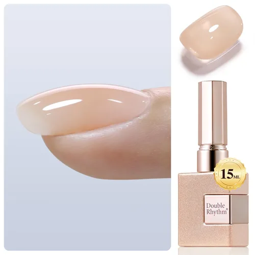 Vista 17 de Double Rhythm - Gel de construcción transparente para uñas, fortalecedor de uñas en una botella, estructura de extensión gruesa de esmalte de gel