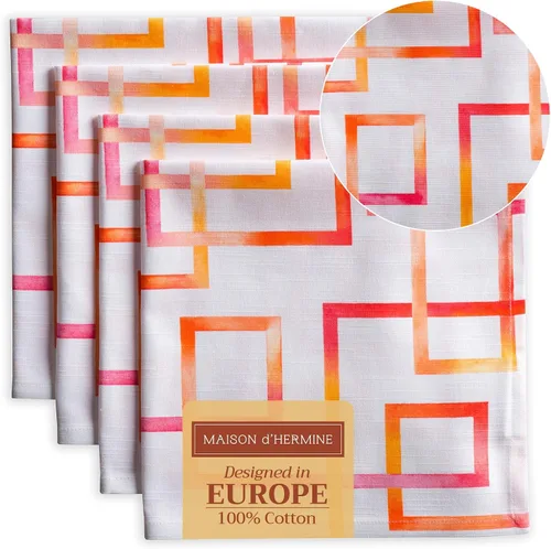 Vista 176 de Maison d' Hermine Juego de 4 servilletas de tela 100% algodón, suaves y duraderas, servilletas cuadradas reutilizables para uso diario, lavables