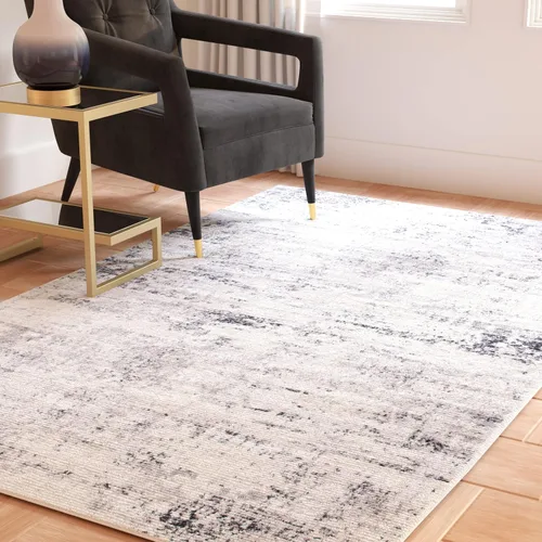 Vista 50 de SAFAVIEH Amelia Collection ALA700A - Alfombra decorativa de 2'2" x 4', diseño moderno abstracto, color marfil y azul, no desprende pelusa y de fácil