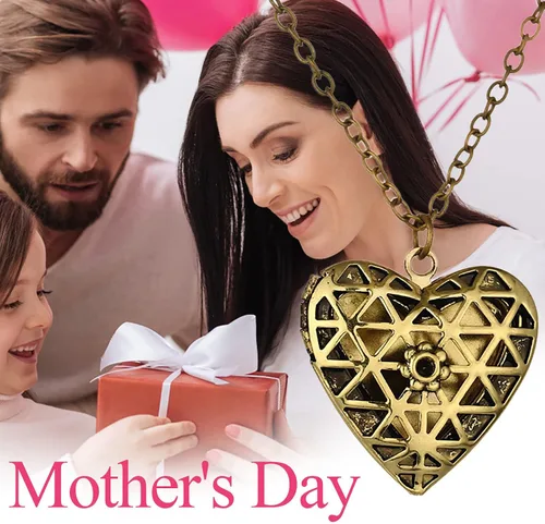 Vista 3 de Hollow Alloy Aromatherapy Essential Oil Diffuser Necklace Box Pendant Gift Vintage Necklace Jewelry Set