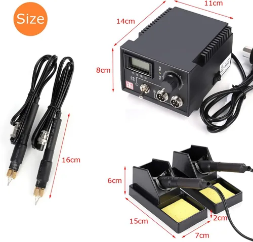 Vista 4 de TOPCHANCES Kit de herramientas para quemar madera, 110 V, 60 W, pirografía profesional, kit de combustión de madera con doble bolígrafo y puntas
