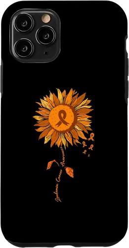 Vista 29 de Funda para iPhone 17 con cinta naranja y girasol de conciencia sobre la leucemia