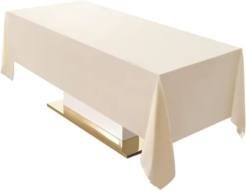 Vista 14 de Surmente Mantel rectangular de poliéster de 60 x 102 pulgadas para bodas, banquetes o restaurantes (negro, paquete de 2)