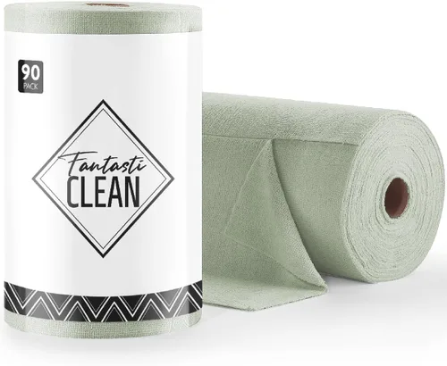 Vista 26 de Fantasticlean Microfiber Cleaning Cloth Roll- 40 Sheets, 12" x 12" (Beige)
