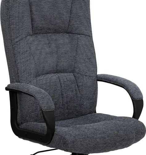 Vista 8 de Flash Furniture Rochelle Silla de oficina giratoria ejecutiva de tela gris con brazos