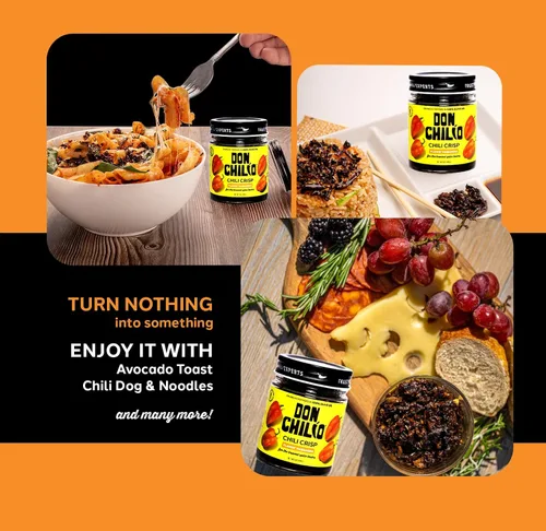 Vista 5 de Don Chilio Salsa picante de habanero mexicano, 5 oz. – Chiles habaneros crujientes y fritos en aceite de oliva 100% sazonado – Apto para keto