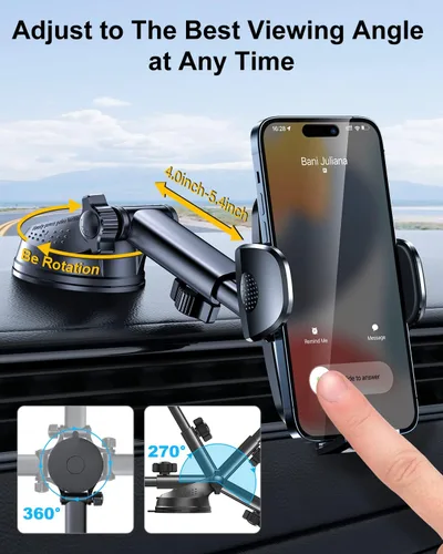 Vista 4 de Rorhxia Soporte para teléfono 3 en 1 para coche [Ventosa más estable y flexible 2025] Soporte para teléfono celular para salpicadero, parabrisas