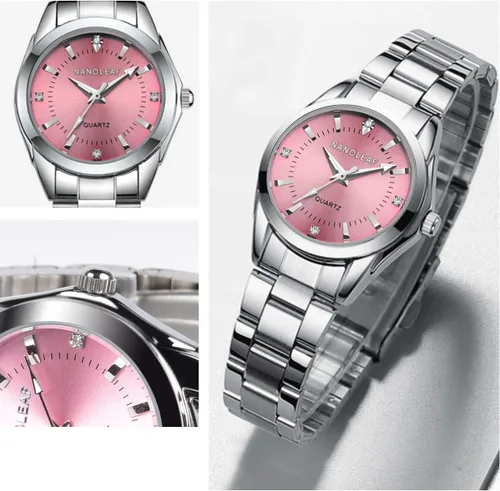 Vista 9 de NANOLEAF Reloj de moda para mujer, casual, clásico, de cuarzo, de acero inoxidable, impermeable, luminoso, para mujer