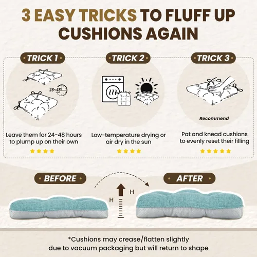 Vista 7 de downluxe Cojines para sillas de interior para sillas de comedor, almohadillas texturizadas para sillas de cocina con lazos y respaldo