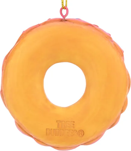 Vista 6 de Tree Buddees Adorno navideño de donut rosa con chispas
