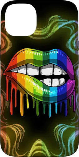 Vista 15 de Rainbow Lip Drip Lesbiana Gay Pride Bisexual Transgénero LGBT Funda para iPhone 17