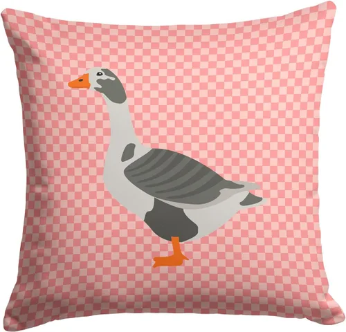 Vista 84 de Caroline's Treasures BB8163PW1414 Beltsville - Almohada decorativa de tela a cuadros pequeños, color blanco, pavo y gallina azul, lavable a máquina