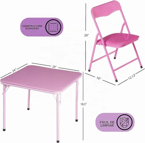 Vista 4 de Heritage Kids Juego de muebles para niños pequeños Juego de sillas de actividades para niños, muebles de sala de juegos, aprendizaje preescolar