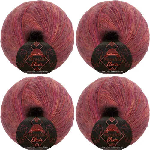 Vista 90 de JubileeYarn Mohair Elixir Yarn - 50g/Skein Baby Wool Blend - Cosmopolitan - 1 Skein