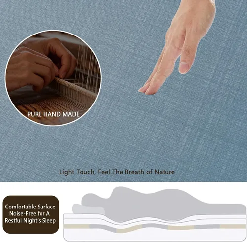 Vista 3 de 6-Sided Fully Encased Mattress Cover with Zip-Off Removable Top Blue