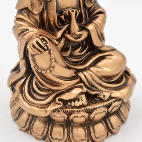 Vista 8 de Fengshui Top Collection - Estatua de amuleto de resina Quan Yin para la paz y la felicidad de Asia oriental 5.8x5.8x9.3cm/2.2x2.2x3.6in