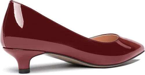 Vista 5 de MODENCOCO Zapatos de tacón bajo de patente sólida para mujer, con puntera puntiaguda, 1.5 pulgadas