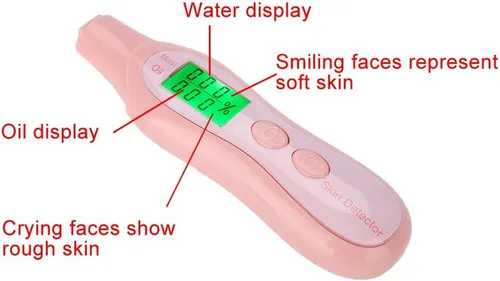 Vista 5 de Sonew Lápiz digital de prueba de piel con pantalla LCD, analizador de precisión/aceite para el cuidado de la piel para viajes, hogar, salón de Rosa