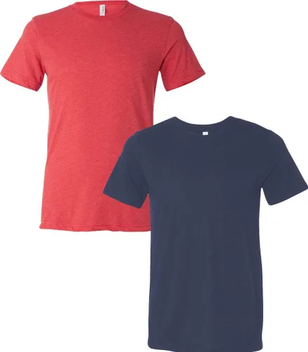 Vista 91 de Bella Canvas 3413c para hombre (1) Triblend verde + (1) Triblend rojo