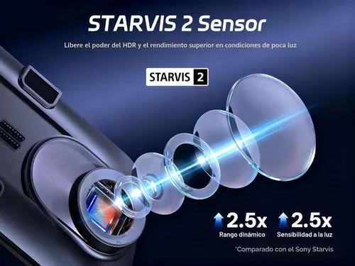 Vista 2 de Cámara de espejo retrovisor Pelsee S12 Pro con sensor STARVIS 2, cámara de espejo retrovisor WiFi de 5.8GHz, cámara frontal de 4K y trasera