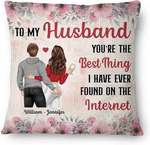 Vista 22 de Almohada personalizada para parejas, The Day I Met You I Have Found The One Whom My Soul Loves, almohada de cumpleaños para cónyuge, esposo, esposa