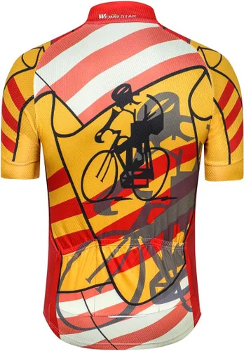 Vista 2 de Weimostar Hombre Ciclismo Jersey Manga Corta Bicicleta Ropa Multicolor Diamante