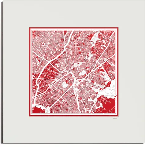 Vista 66 de O3 Design Studio Mapa de corte de papel de París, color negro mate, 20 x 20 pulgadas, arte en papel
