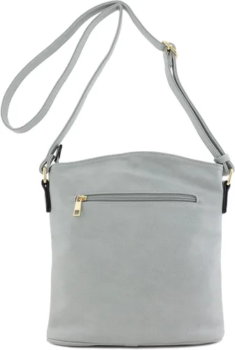 Vista 95 de Bolso cruzado grande con triple bolsillo con cremallera.