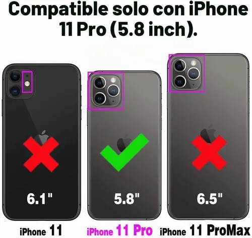 Vista 2 de Asuwish Funda de teléfono para iPhone 11 Pro 5.8 con protector de pantalla, brillante, líquido, transparente, híbrida, a prueba de golpes, grado