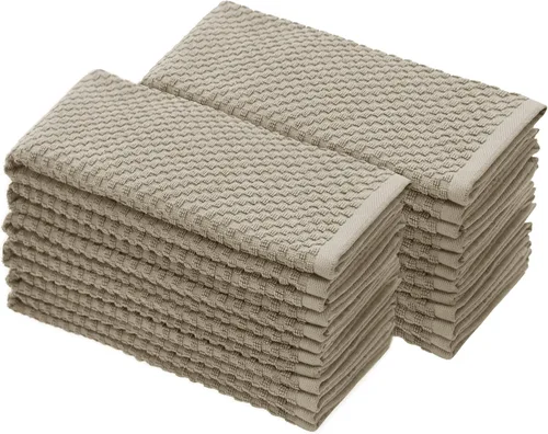Vista 13 de COTTON CRAFT - Juego increíble de toallas de cocina - Juego de 8 toallas de rizo - 100% algodón Euro Café con textura gofré - Toalla de cocina Beige
