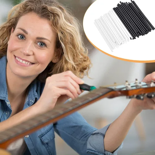 Vista 2 de 100 piezas de diapasón de guitarra, diapasón, punto lateral, instrumento musical, incrustaciones, puntos para bajo, 1.969 x 0.079 in, marcadores