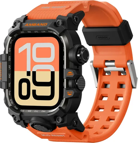 Vista 31 de amBand - Carcasa compatible con Apple Watch SE 3/SE 2/SE/6/5/4 de 1.732 pulgadas, M3 de 1.732 pulgadas, resistente correa táctica, protector