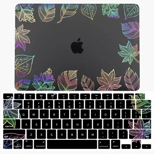Vista 17 de IVY Funda para MacBook Old Air 13 2010-2017 Modelo A1369 A1466 Carcasa rígida para portátil [Flash Negro Transparente] [Cubierta de teclado] - LT11