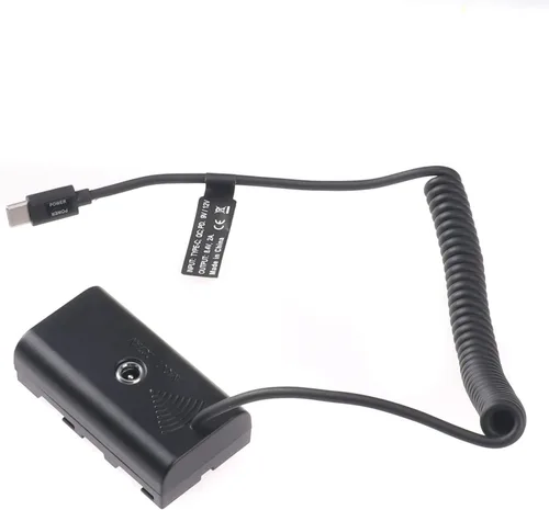 Vista 4 de FocusFoto Cable adaptador de batería ficticia USB-C a NP-F550 para Sony NP-F970 NP-F570 NP-F750 NP-F770 F960 F530 F330 para alimentar la cámara