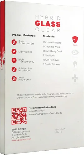 Vista 4 de upscreen Película protectora de pantalla compatible con Google Pixel 6a - Protección de vidrio 9H, resistente a los arañazos