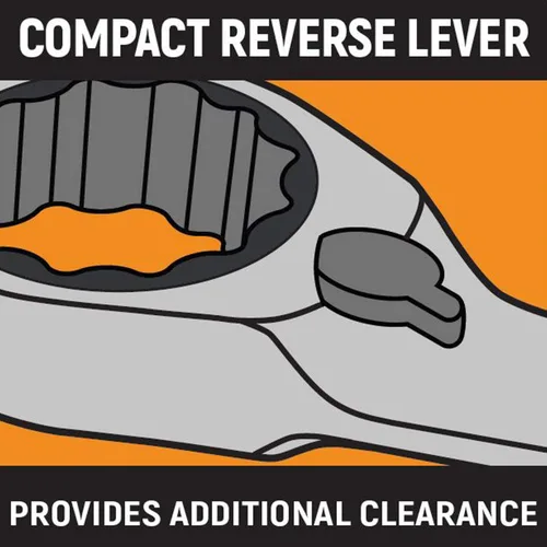 Vista 6 de GEARWRENCH Llave combinada de trinquete reversible de 12 puntos, 0.354 in - 9609N