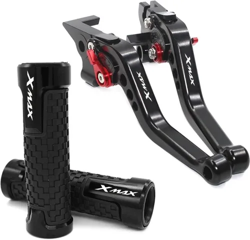 Vista 17 de Para Yamaha Xmax 250 300 400 Xmax X-MAX 250 300 400 motocicleta CNC ajustable embrague palanca de freno de control manijas freno de mano
