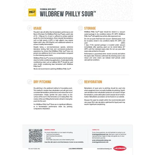 Vista 3 de Lallemand Wildbrew Philly Sour 0.39 oz - Levadura productora de ácido láctico para cerveza agria casera - Producción de ácido láctico y alcohol