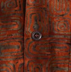 Vista 3 de Johari West Ripple Rosso - Camisa de algodón hawaiano tropical para hombre