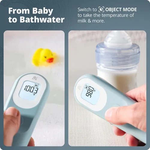 Vista 3 de Greater Goods Termómetro digital infrarrojo sin contacto para adultos, niños y bebés, termómetro de frente con agarre ergonómico, alarma de fiebre