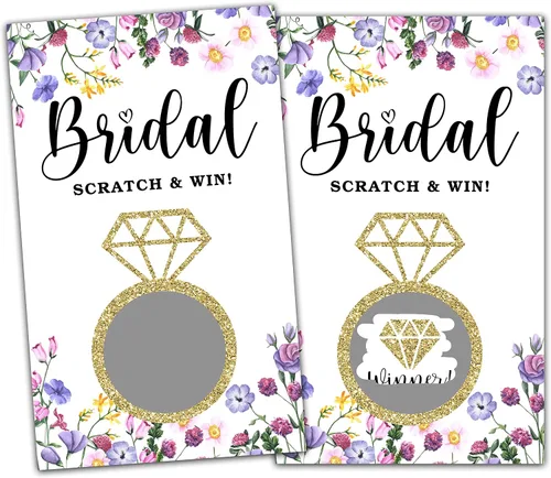 Vista 7 de Juego de 50 tarjetas para raspar para despedida de soltera, tarjetas de boletos de lotería para despedida de soltera, boda, fiesta de compromiso